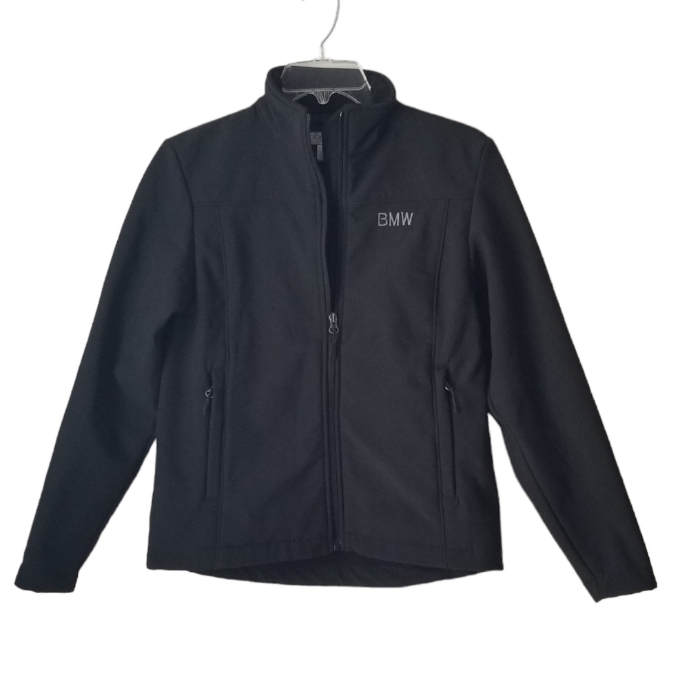 Women's Black Fleece Lined BMW Embroidered Jacket Size XS